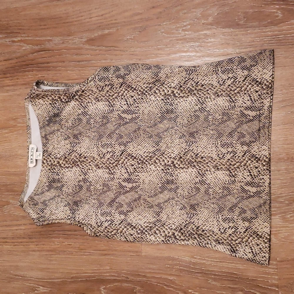 (XS) Ricki's 90s  Reptile Print Tank Top Soft Club Casual Business Casual Boho